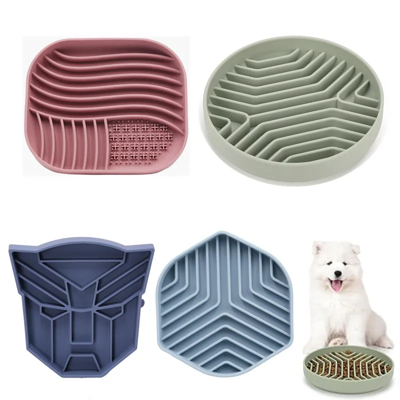 Coussin de nourriture lente en Silicone, ventouse Anti-étouffement pour chat, bol de nourriture lente, assiette à lécher pour chien, assiette de nourriture lente pour animaux de compagnie, fournitures