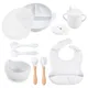 Baby Silicone Bowl Set with Spoon Baby Feeding Set with Sucker Baby Stuff