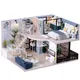 DIY Wooden DollHouse Kits Miniature with Furniture Light Moder Loft Roombox Assembled 3D Model for