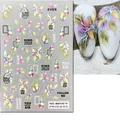 3d Nail Art Ultrathin Stickers Geometric Lines Mix Colors Petals Flowers Adhesive Slider Decals Nail