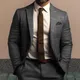 Men Slim Fit Suit Jacket Plaid Print Slim Fit Men's Suit Coat For Formal Business Style With Single