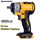 480N.m Brushless Impact Wrench Cordless Electric Driver 2 Gears Power Tools For Dewalt 20V Battery