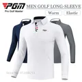 PGM Spring Autumn Male Golf Shirts Man Long Sleeve T Shirt Men Warm Stretch Sports Golf Tops Soft