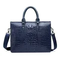 New Luxury Alligator High Quality Leather Business Men's Briefcase Male Briefcase Shoulder Bag Men