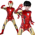 Kids Adult Iron Man Cosplay Costume Bodysuit Jumpsuit The Avengers Superhero Spiderman Halloween