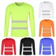 Safety Shirt with Reflectors for Men O-neck Long Sleeve T-shirt Hi Vis Work T Shirt Quick Qry Work