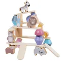 1 Set Wooden Animals Balance Stacking Blocks Game Suitable For Developing Sorting Stacking