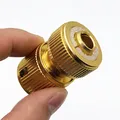 1 PC Brass 1/2" Garden Hose Quick Connector 16mm Hose Waterstop Connector Copper Irrigation Hose For