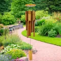 32 Inches Bamboo Wind Chimes Outdoor Wooden Wind Chime with Amazing Deep Tone for Garden Porch