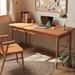 Corrigan Studio® Solid wood desk simple small apartment cherry Wood in Brown/Red | 55.11 W x 24.4 D in | Wayfair AD673C43CA794F44AEB7B6031E78CD25