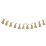 The Holiday Aisle® Easter Banner w/ String Cute Bunny Banner Colorful Tail Pre-Assembled Easter Bunting Garland Celebration Hanging Decoration | Wayfair