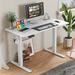 Inbox Zero Electric Height Adjustable Standing Desk, Sit To Stand Ergonomic Computer Desk in White | 28" H x 55" W x 23" D | Wayfair