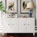 Gracie Oaks Accent Cabinet 4 Door Wooden Cabinet Sideboard in White | Wayfair B261F00CF19A4FA19760EA7BFFBD4028