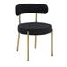 Brayden Studio® 2 Set Dining Chairs, Round Upholstered Sherpa Dining Room Chairs, Adjustable Gold Metal Legs, Black in Black/Yellow | Wayfair