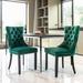 Red Barrel Studio® Velvet Dining Chairs Set of 2, Upholstered High-end Tufted Chair w/ Nailhead Back Ring Green | Wayfair