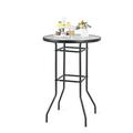 Red Barrel Studio® Patio Bar Table, Heavy-Duty Metal Frame, Outdoor Table for Garden Balcony in Black | Wayfair 22356F5B0A5F445980771ED2546D7E8B