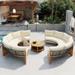 Half Moon Outdoor Sectional Sofa Set with Cushions and Coffee Table