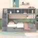 Twin over Full Bunk Bed With Shelfs,Storage Staircase and 2 Drawers