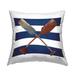 Stupell Nautical Crossed Oars Wide Blue Stripes Printed Outdoor Throw Pillow Design by Gina Ritter