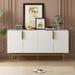 TREXM Modern Elegant 4-door Sideboard Gold Metal Handle Buffet Cabinet for Dining Room, Living Room, Bedroom, Hallway