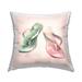 Stupell Pink & Green Flip Flops Printed Outdoor Throw Pillow Design by Birch&Ink