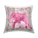 Stupell Fleur De Lis Pattern Elephant Printed Outdoor Throw Pillow Design by Andrea Haase