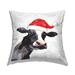 Stupell Farmhouse Santa Cow Country Animal Printed Outdoor Throw Pillow Design by Lettered and Lined