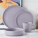 Cleo Stoneware Dinnerware Set, 16-Piece Service for 4, Light Gray