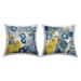 Stupell Blue Yellow Morning Glory Flowers Printed Outdoor Throw Pillow Design by Jill Martin (Set of 2)