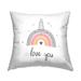Stupell Love You Unicorns Rainbow Printed Outdoor Throw Pillow Design by LSR Design Studio