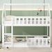 Twin over Twin House Bunk Bed with Fence and Door