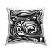 Stupell Contemporary Black & White Asymmetrical Abstract Swirls Printed Outdoor Throw Pillow Design by Daphne Polselli
