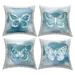 Stupell Blue Abstract Butterflies Printed Outdoor Throw Pillow Design by Grace Popp (Set of 4)