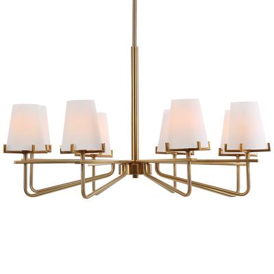 Uttermost Lassen 8 Light Brass Chandelier - 36"W x 20.25"H x 36"D