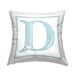 Stupell Blue Initial Letter Printed Outdoor Throw Pillow Design by Lil' Rue