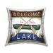 Stupell Welcome to Lake Rustic Canoe Crossed Paddles Printed Outdoor Throw Pillow Design by Elizabeth Tyndall