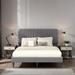 Velvet Fabric Full Size Upholstered Platform Bed No Box Spring Needed Bedroom Furniture, Gray