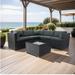 Patio Furniture 6 Pieces Modern Rattan Outdoor Sectional Sofa Set with 3 Storage Under Seat, Cushion & Coffee Table