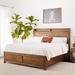 Oak Queen Bed with Storage - Transitional Style, Spacious Storage Headboard and Footboard