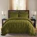 Pinch Pleat Scallop Fringe Comforter Set Queen/King