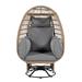 Nestfair Rattan Egg Patio Chair Swivel Chair with Rocking