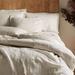 Washed Cotton Casual Duvet Cover Set Solid Color Relaxed Modern Style Bedding Natural Wrinkled Lived-in Look (Nude, Queen)