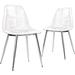 CangLong , Desk Side Chair with Metal Legs, Set of 2, Clear, Transparent + Silver 2