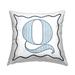 Stupell Blue Patterned Initial Printed Outdoor Throw Pillow Design by Lil' Rue