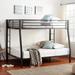 Black Metal Full XL/Queen Bunk Bed with Protective Fence