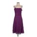 Betsey Johnson Cocktail Dress - Party Square Sleeveless: Purple Print Dresses - Women's Size 4