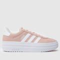 adidas vl court bold trainers in white & pink