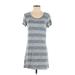 Tart Casual Dress - Mini Scoop Neck Short sleeves: Gray Print Dresses - Women's Size Small