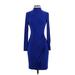 Lauren by Ralph Lauren Cocktail Dress - Sheath Turtleneck Long sleeves: Blue Print Dresses - Women's Size 0