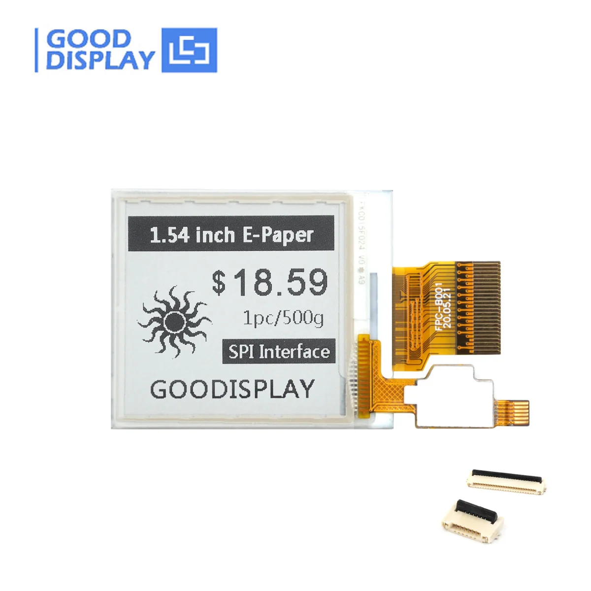 1,54 Zoll Touch E-Paper 200x200 E-Ink Display HAT für Raspberry Pi, 5-Punkte kapazitive Touch, GDEY0154D67-T03 Image